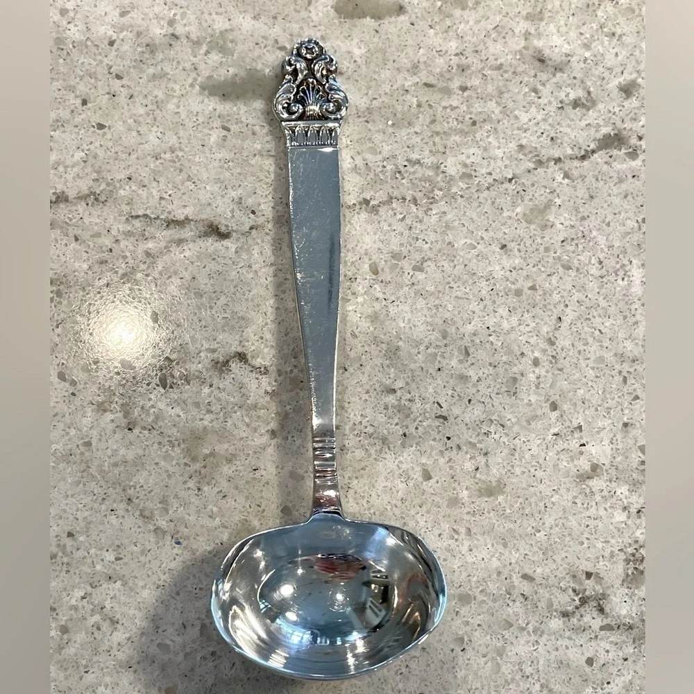 TH. Marthinsen Norway Cream Sauce Gravy Ladle Spoon Silver Plate Vintage